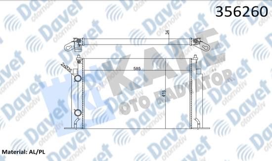 16-1836 Su Radyatoru Mekanik Fiat Stilo (192) 1.8 16v M-T Ac+/- 2001-2005